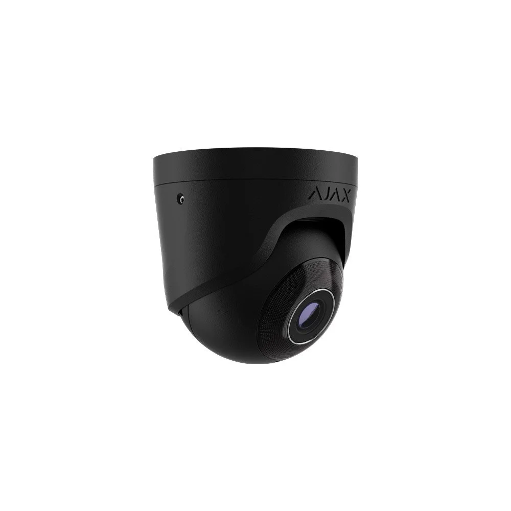 Camera supraveghere IP Dome Ajax TurretCam, 5 MP, 4 mm, IR 35 m, microfon, slot card, detectie obiecte prin AI, PoE, negru