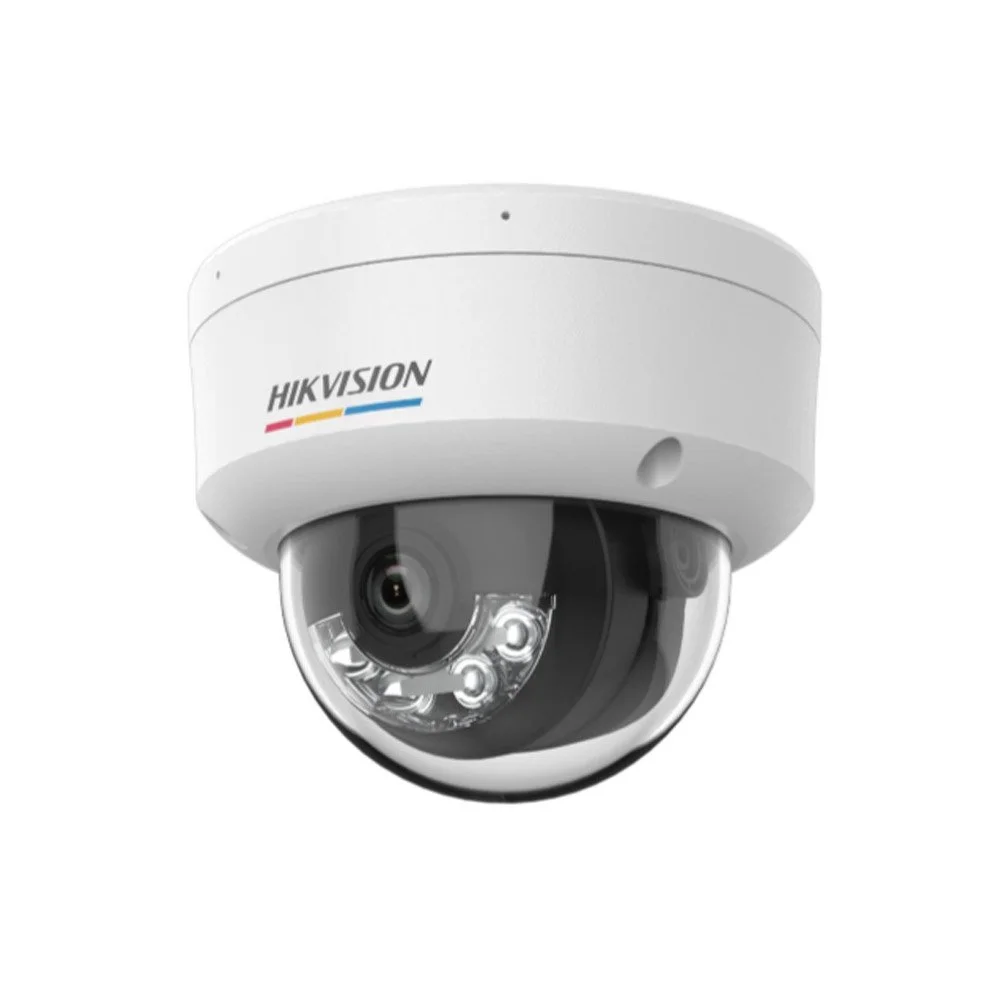 Camera supraveghere IP Dome cu iluminare duala Hikvision ColorVu DS-2CD1127G2H-LIU, 2 MP, 4 mm, IR/Lumina calda 30 m, microfon, ONVIF, PoE