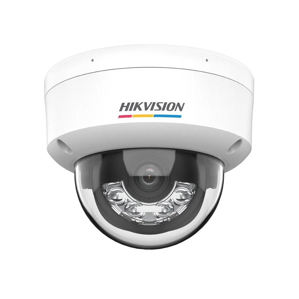 Camera supraveghere IP dome cu iluminare duala Hikvision ColorVu DS-2CD1147G3H-LIU, 4 MP, 2.8 mm, microfon, IR + lumina alba 30 m, PoE