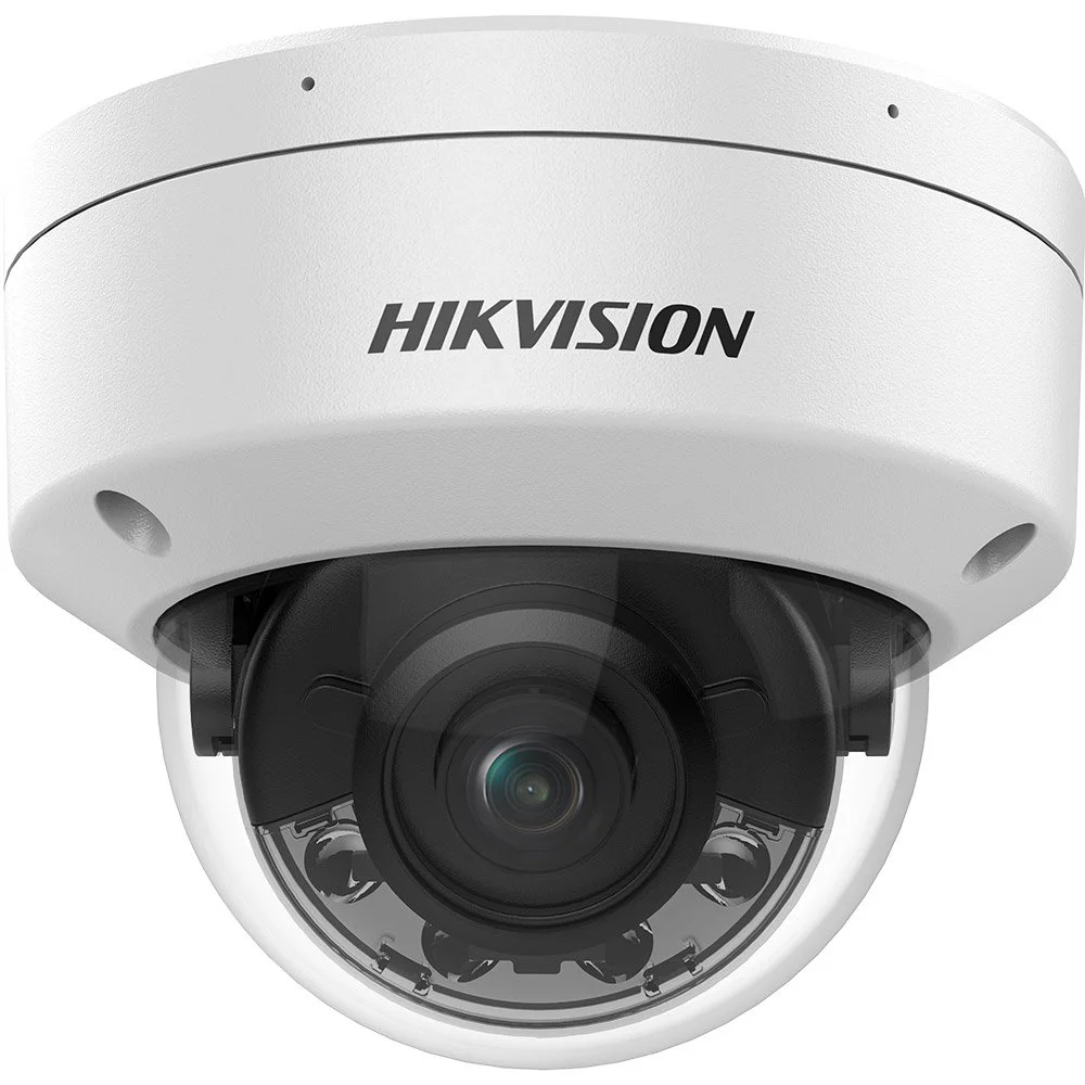 Camera supraveghere IP Dome cu iluminare duala Hikvision ColorVu DS-2CD2187G2H-LISU, 2.8 mm, 8 MP, IR/lumina alba 30 m, slot card, microfon, clasificare om/vehicul, PoE