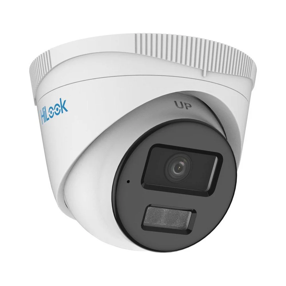 Camera supraveghere IP Dome cu iluminare duala Hikvision Hilook Smart Hybrid Light ColorVu IPC-T229HA-LU, 2MP, 2.8 mm, IR/lumina alba 30 m, microfon, PoE