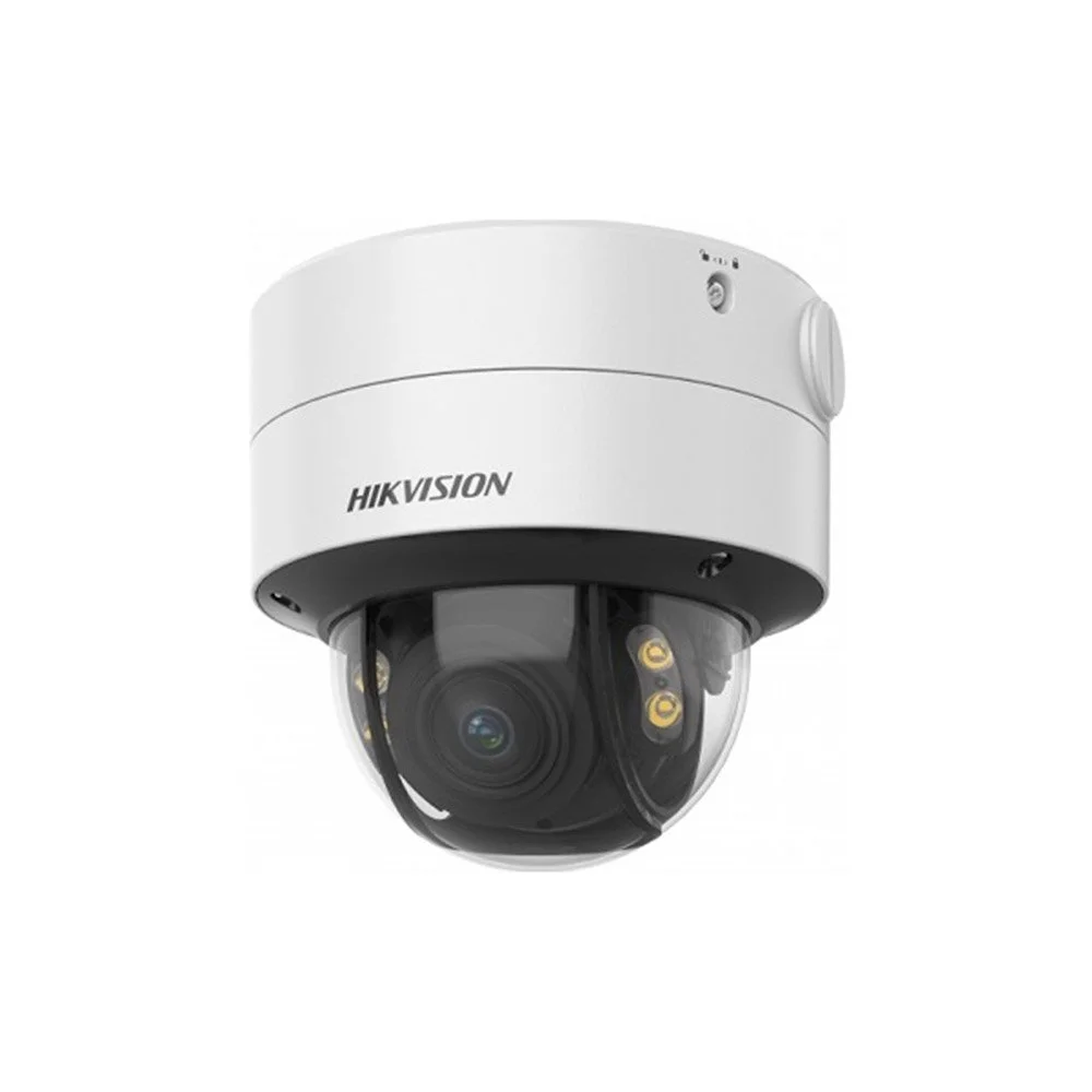 Camera supraveghere IP Dome Hikvision ColorVu DS-2CD2787G2T-LZS(C), 8 MP, lumina alba 40 m, 2.8-12 mm, slot card, PoE, IP67, clasificare persoane/vehicule