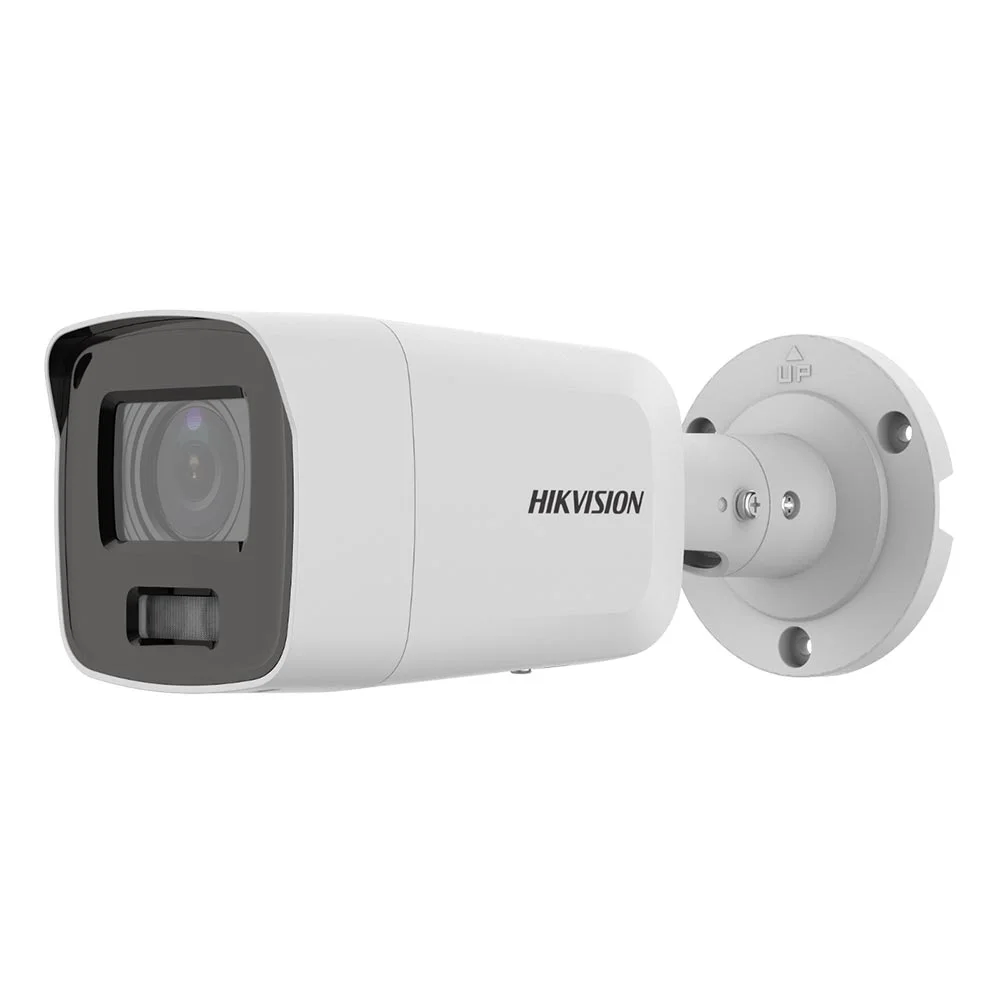 Camera supraveghere IP exterior Hikvision ColorVu DS-2CD2087G2-LU(2.8MM)(C), 8 MP, 2.8 mm,  lumina alba 40 m, PoE, slot card, microfon