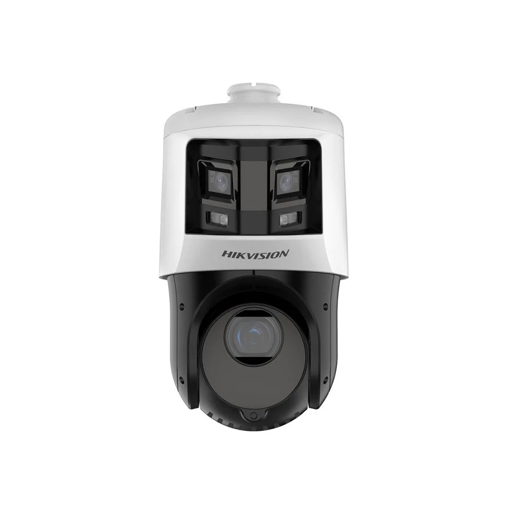 Camera supraveghere IP PTZ Speed Dome panoramica Hikvision Acusense TandemVu DS-2SE4C425MWG-E/26(F0), 6+4 MP, 4.8-120 mm / 2.8 mm, IR 100 m, lumina alba 30 m, slot card, 25x, PoE