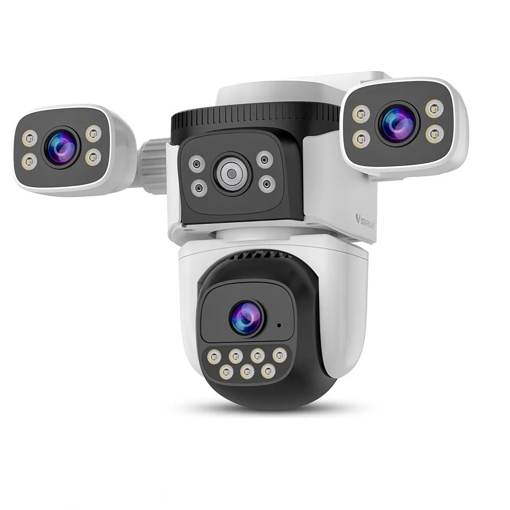 Camera supraveghere IP Speed Dome 3 in 1 WiFi PT Vstarcam CS621SR, 2+2+2 MP, 4 mm, microfon si difuzor, slot card, 360 grade, smart tracking, IR/lumina alba 30 m, alarma