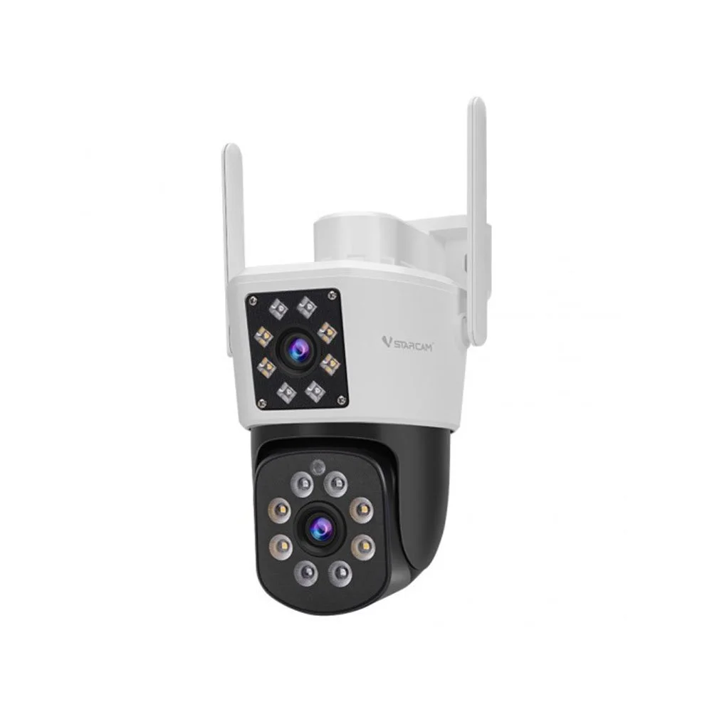 Camera supraveghere rotativa exterior cu lentila duala IP PTZ Speed Dome WiFi Vstarcam C662DR, 2 MP, 4 mm, IR 15-30 m, slot card, microfon si difuzor, auto tracking