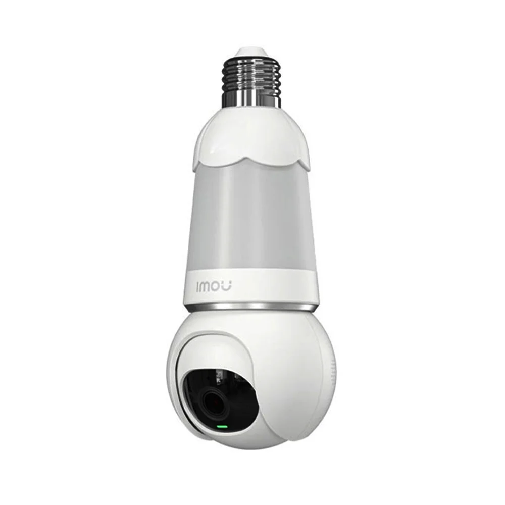 Camera supraveghere rotativa wireless PT Full Color tip bec Imou Bulb Cam IPC-S6DP-5M0WEB-E27, 5 MP, IR 25 m, 2.8 mm, microfon, difuzor, sirena, slot card, 350 lm, vizualizare de pe telefon
