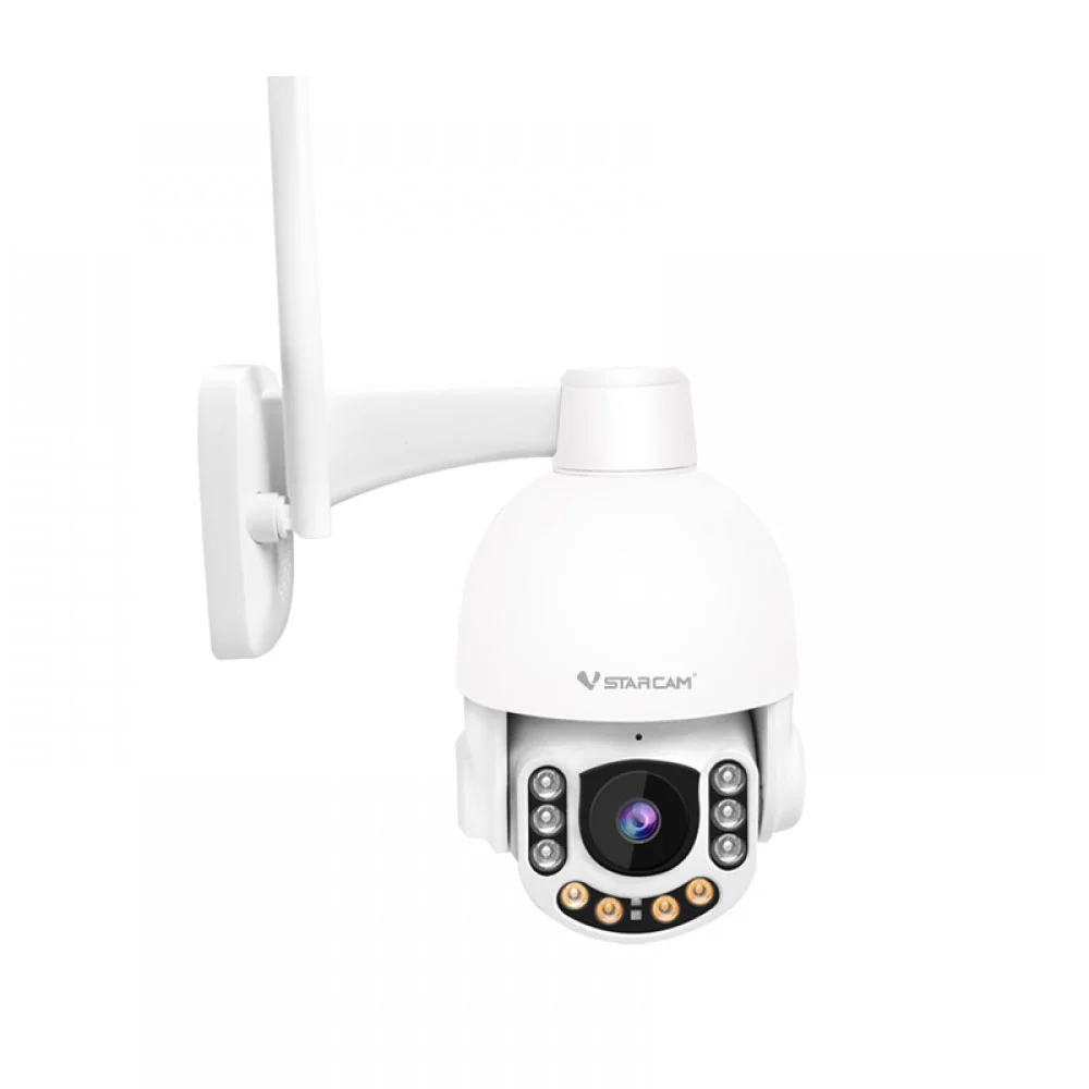 Camera supraveghere wireless IP WiFi Speed Dome Vstarcam CS65-X5, 2 MP, IR 20 m, 3.5 - 9.5 mm, microfon, stroboscop, sirena, slot card