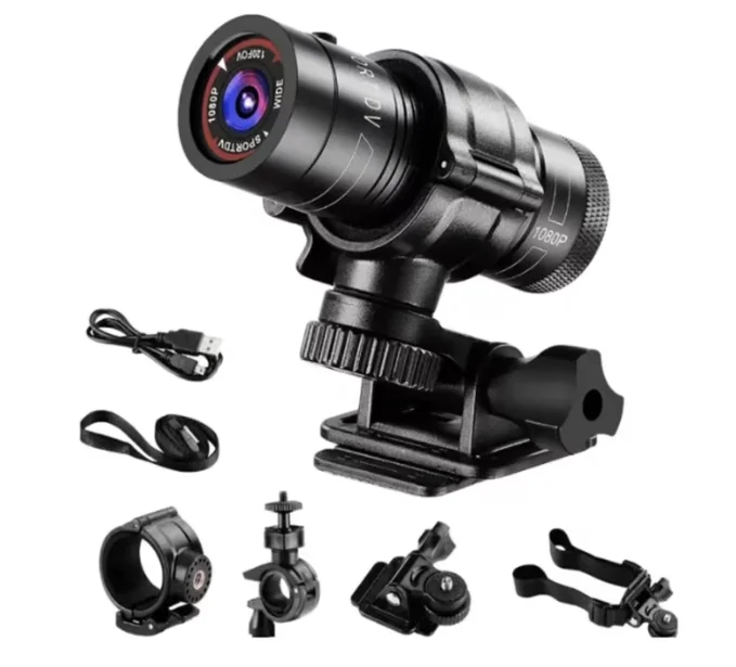 Camera video MINI F9 sport 1080p Full HD unghi larg de 120 grade  60 de cadre video poate fi montata pe casca sau bicicleta/motocicleta