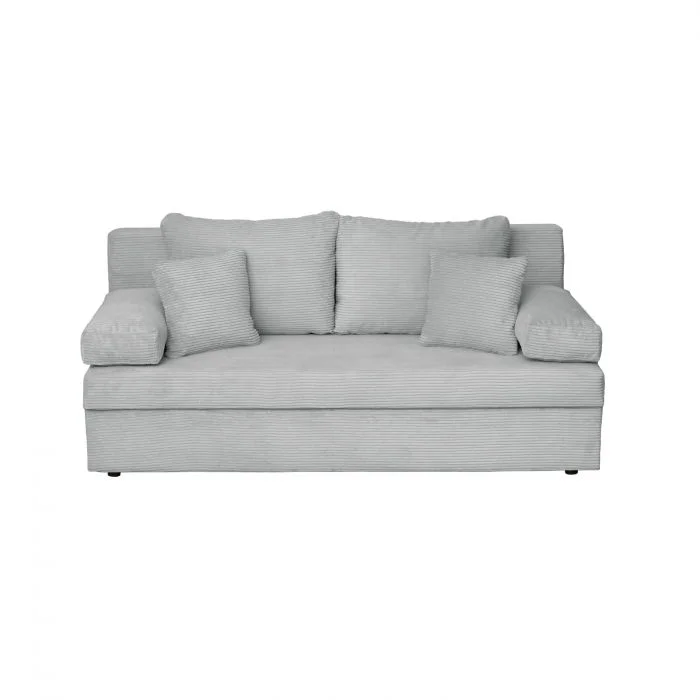 Canapea ANA LUX extensibila, 3 locuri, cu lada depozitare, gri deschis, 185x82x80 cm