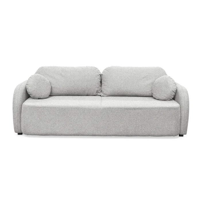 Canapea extensibila NOVA, 3 locuri, cu arcuri si lada depozitare, gri, 226x103x90 cm