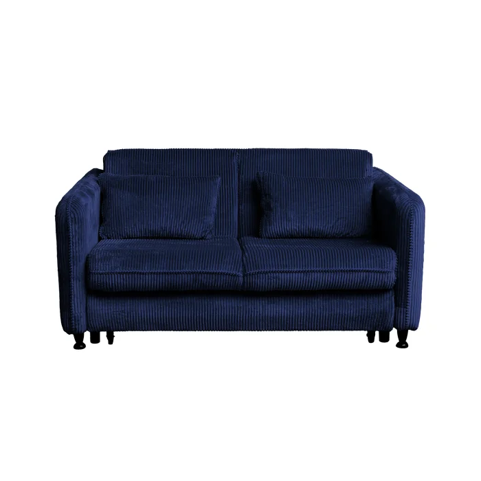 Canapea RAVIT extensibila, 3 locuri, cu arcuri si lada depozitare, albastru, 173x122x88 cm