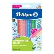 Carioci colorate Pelikan Colorella Duo 407, 2 capete, 12 culori, 813846, cutie carton
