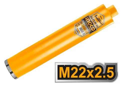 Carota diamantata segmentata 112x450mm, taiere umeda, prindere M22, INGCO DCB581128