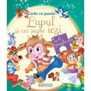 Carte cu puzzle Lupul si cei sapte iezi (cu 6 puzzle-uri)