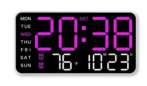 Ceas de masa sau perete 6659 cu afisaj digital temperatura si alrma