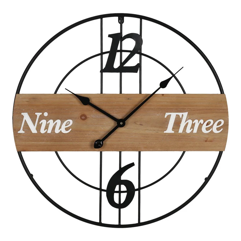 Ceas de perete Tabla  metal neagra 60x3x60cm