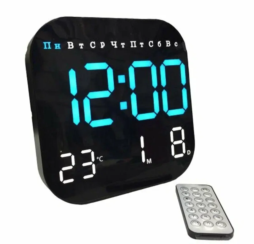 Ceas digital de perete 6650 calendar temperatura ora alarma cu telecomanda