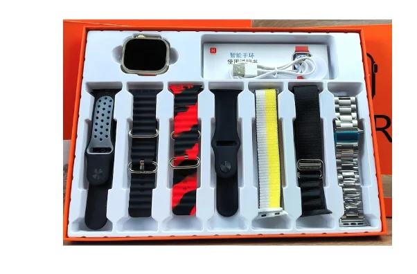 Ceas smartwatch ultra 3 cu 7 bratari culori diferite Ecran tactil HD