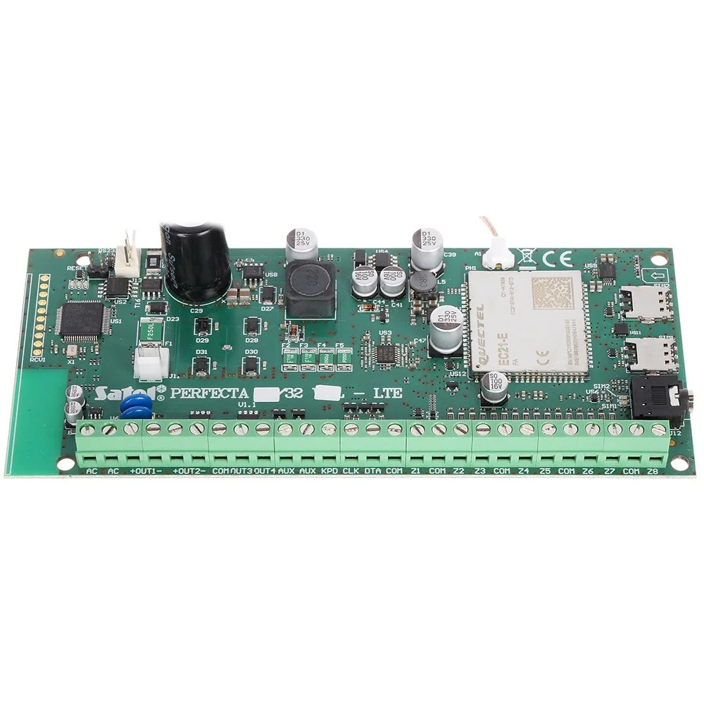 Centrala alarma antiefractie LTE Satel PERFECTA 32 LTE, 2 partitii, 8-32 zone, 4-12 iesiri, 15 utilizatori