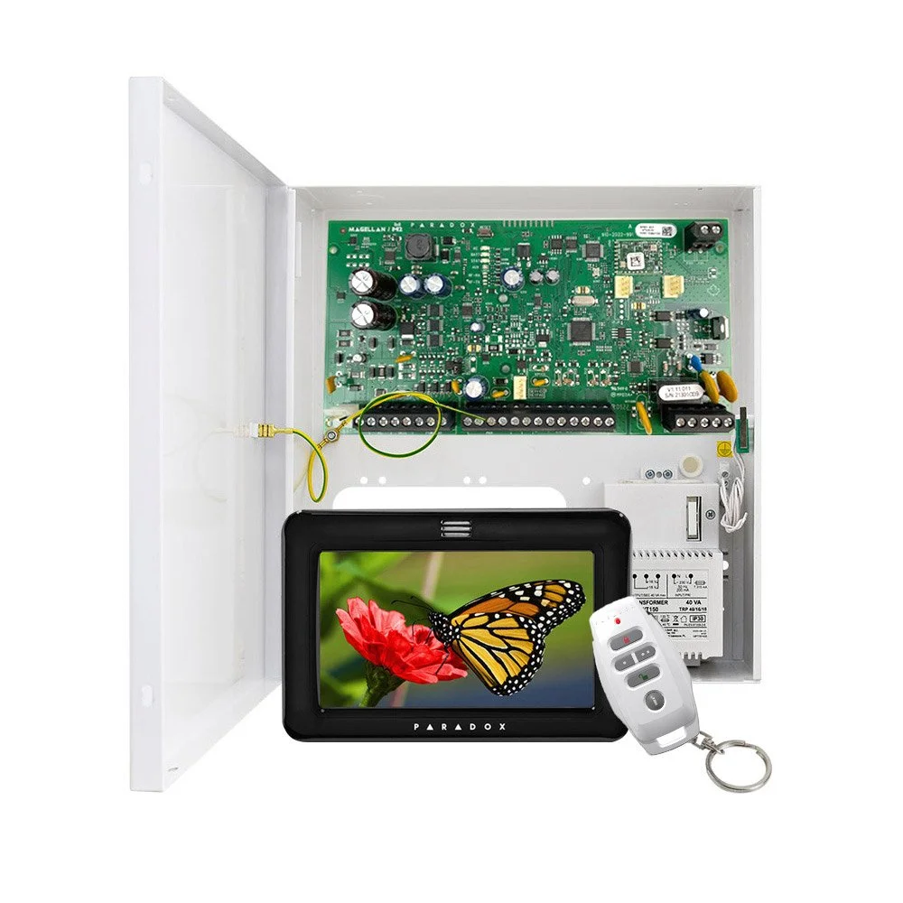 Centrala alarma antiefractie wireless Paradox Magellan MG5050 + TM50 + REM25, 32 zone, 2 partitii, 256 evenimente