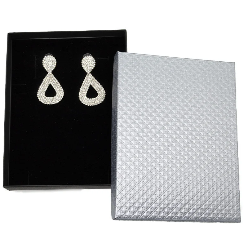 Cercei eleganti cu pietre semipretioase, Dalina, in cutie cadou, Argintiu