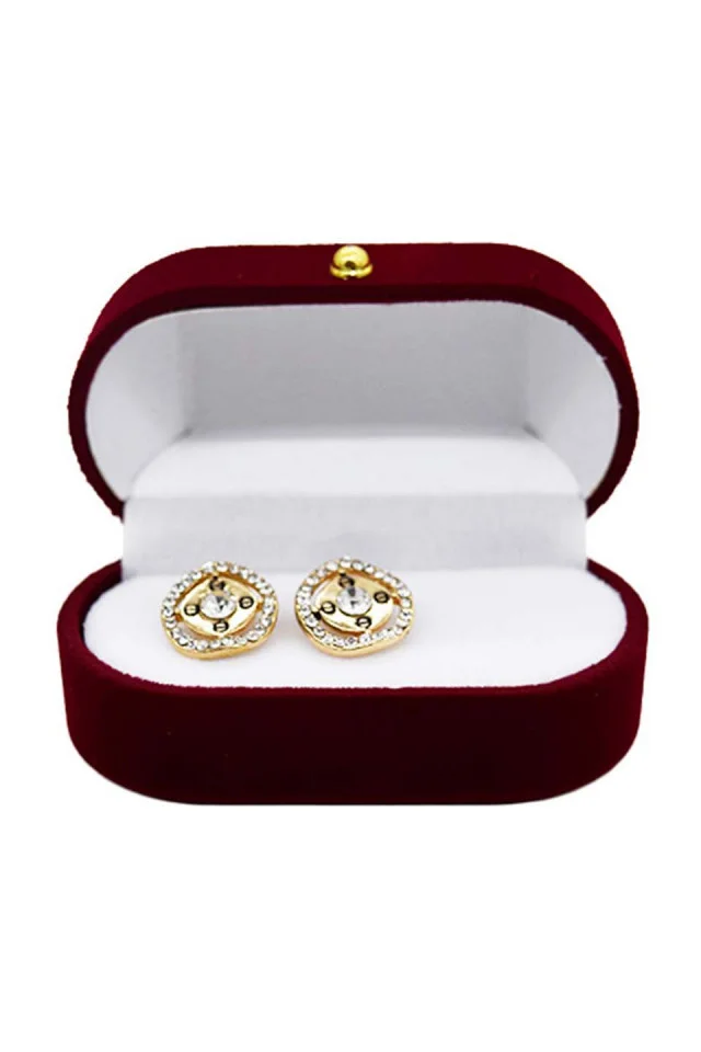 Cercei mici Dara, cu pietre semipretioase, in cutie cadou, argintiu, CD012