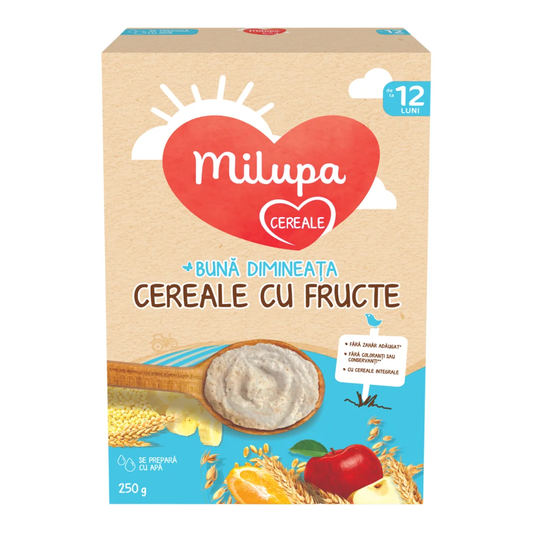 Cereale cu Fructe Buna Dimineata, +12 luni, 250g, Milupa
