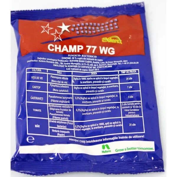 Champ 77WG 500gr, fungicid cupric de contact, NuFarm (cartof, castraveti, tomate, vita de vie, mar)