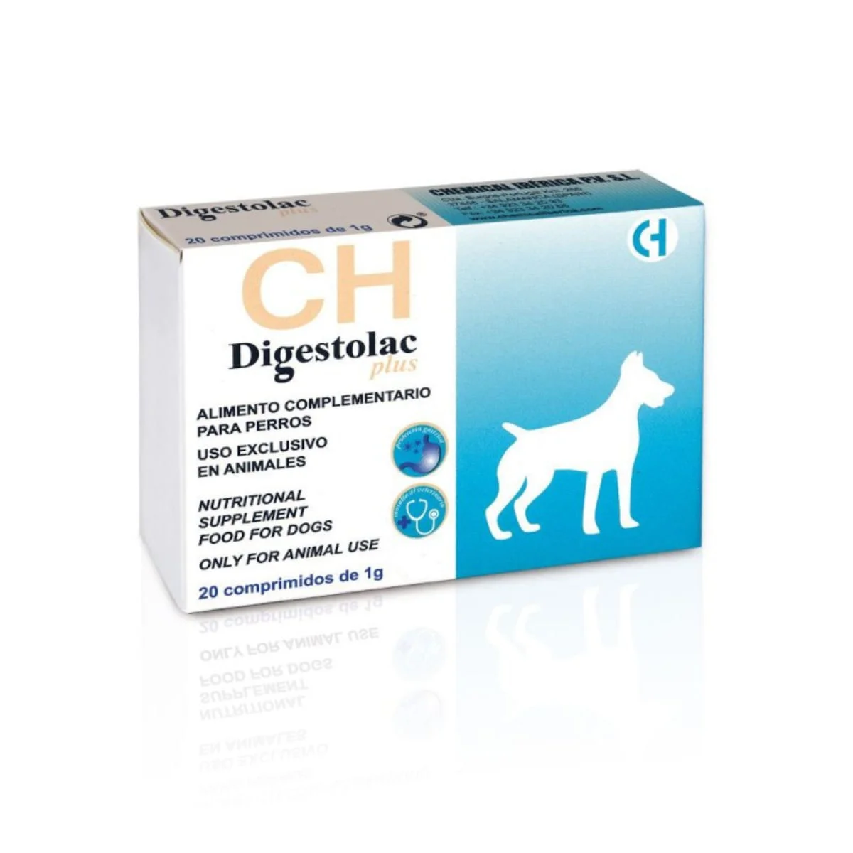 CHEMICAL IBERICA Digestolac Plus, supliment sistem digestiv câini, comprimate CHEMICAL IBERICA Digestolac Plus, XS-XL, supliment sistem digestiv câini, cutie, 20 comprimate