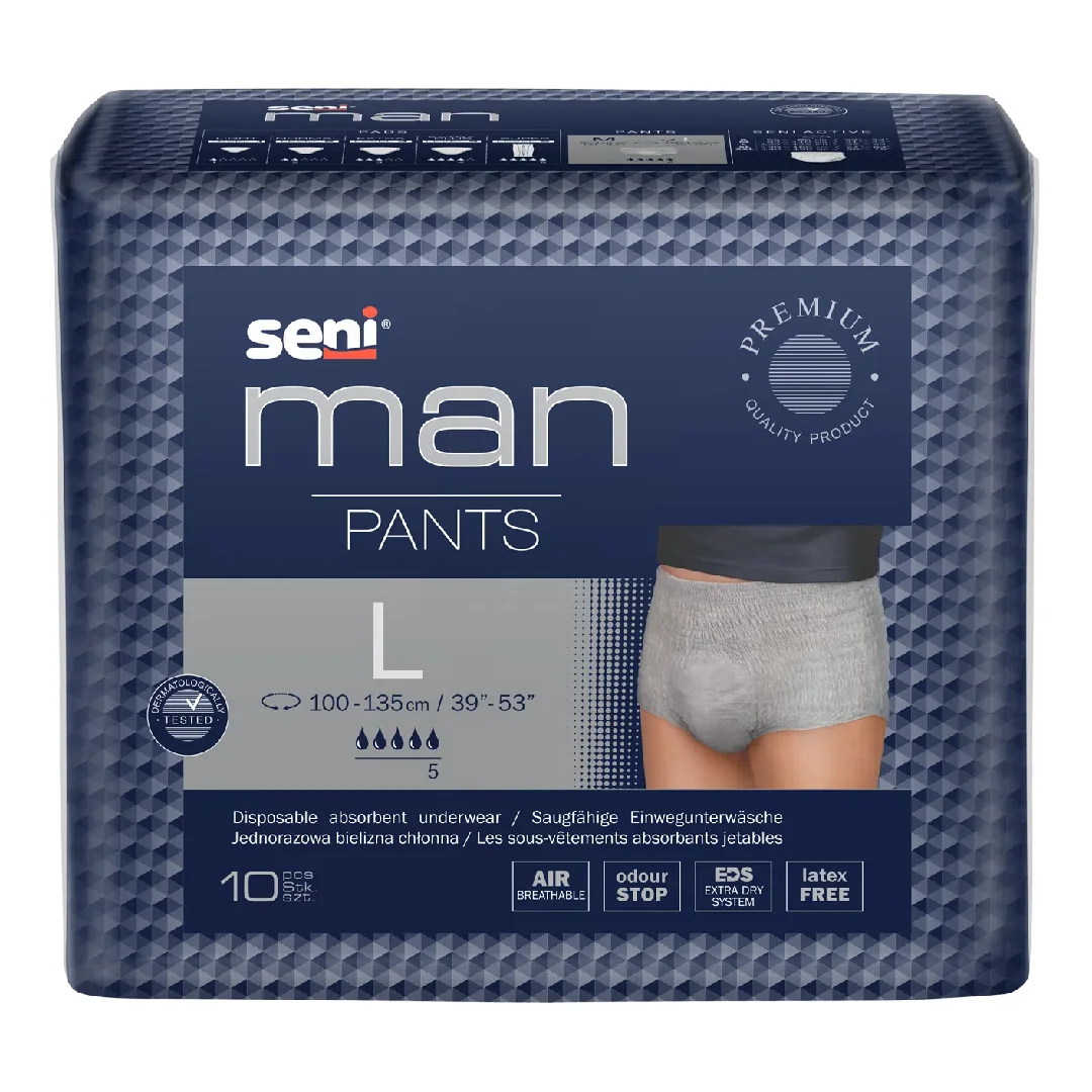 Chilot elastic absorbant, Man Pants, L, 10 bucati, Seni