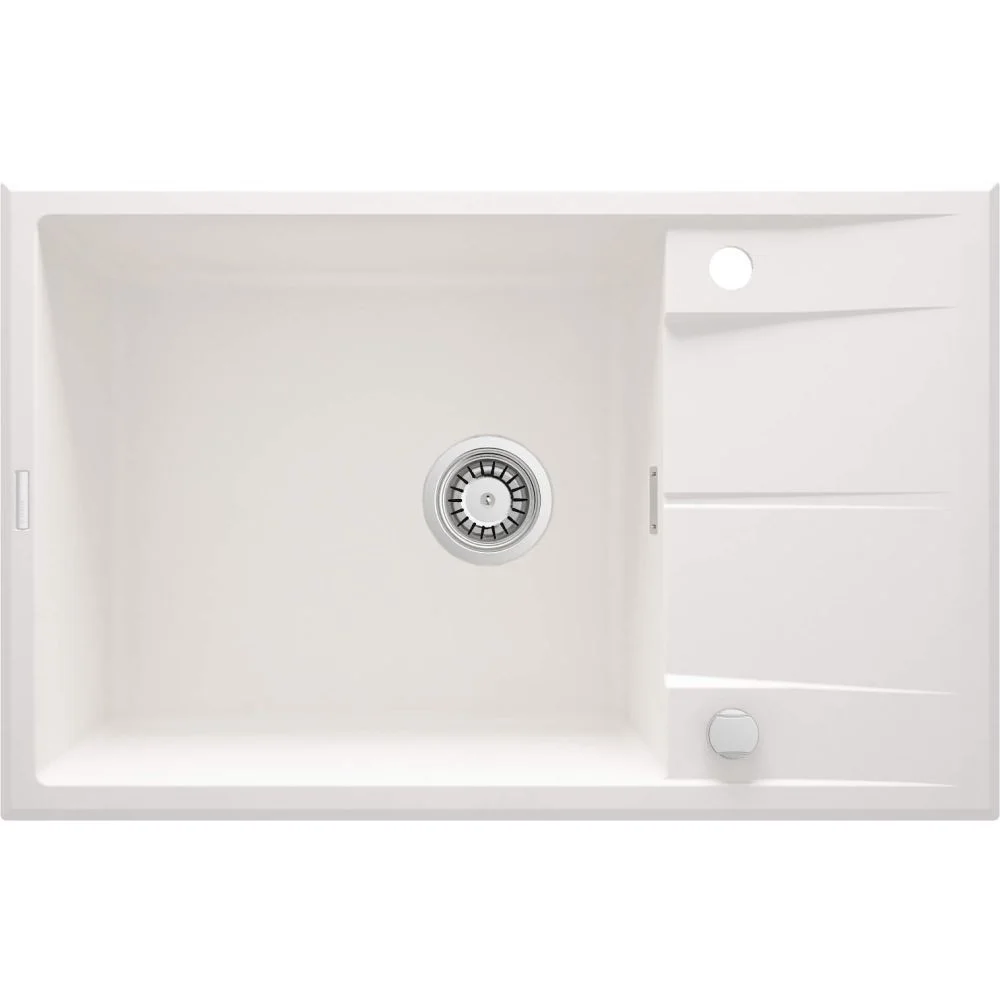 Chiuveta bucatarie compozit alba cu picurator Deante Eridan 2