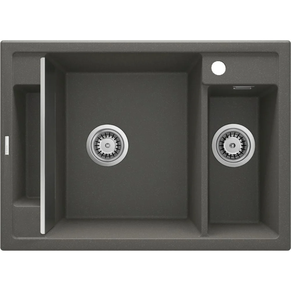 Chiuveta bucatarie compozit cu doua cuve antracit mat Deante Magnetic
