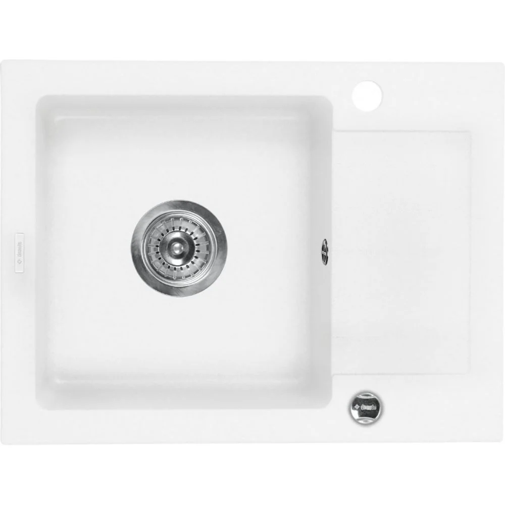 Chiuveta bucatarie compozit cu picurator alb mat 58 cm Deante Zorba