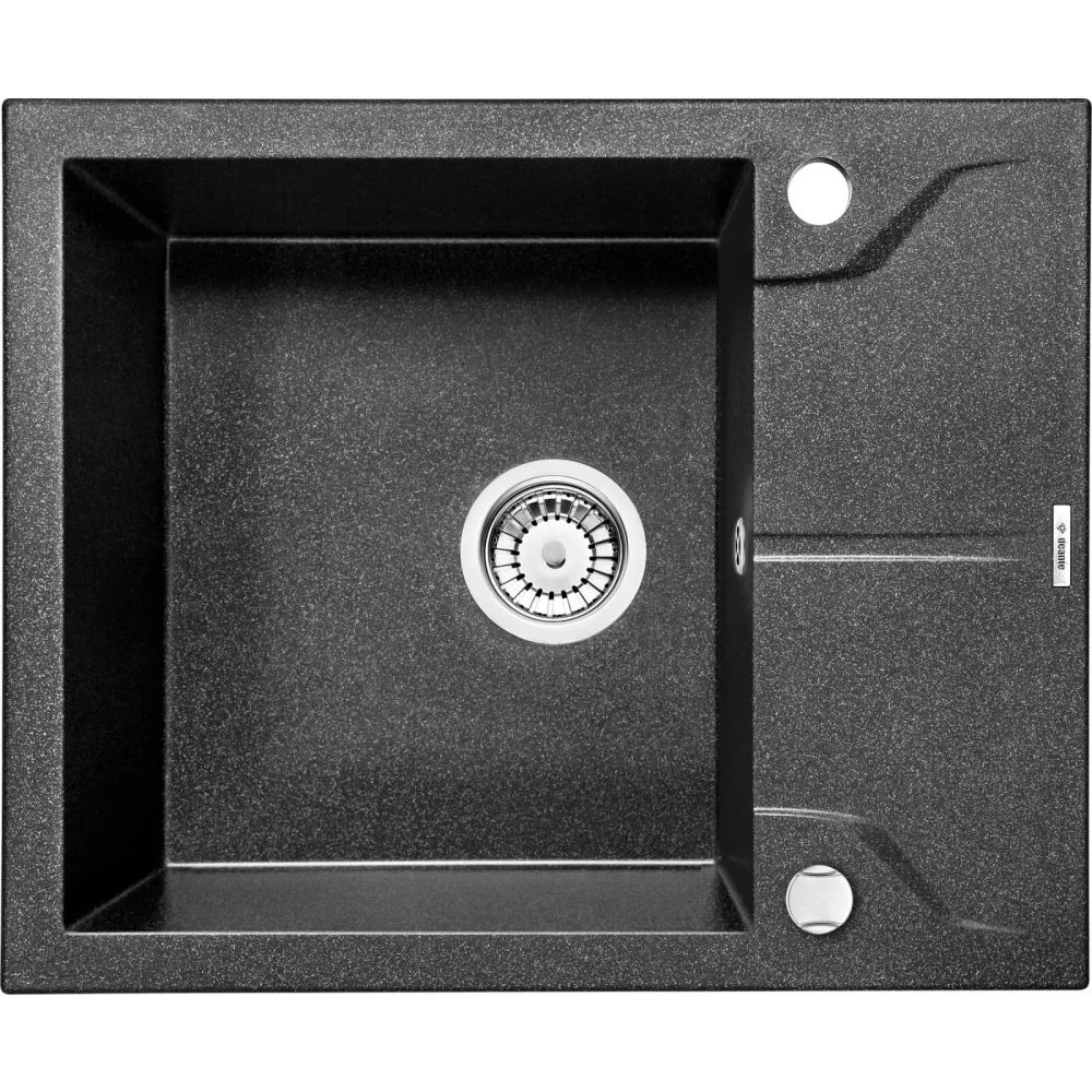 Chiuveta bucatarie compozit cu picurator grafit 59 cm Deante Andante