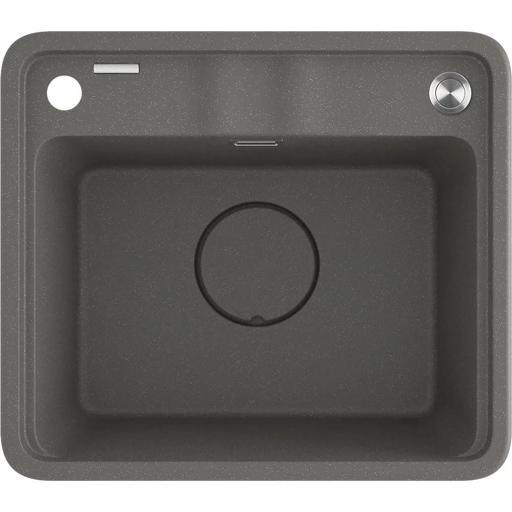 Chiuveta bucatarie compozit Deante Momi, cu orificiu baterie, antracit metalic