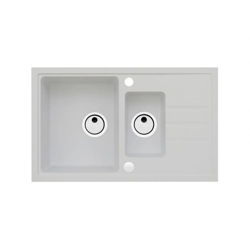 Chiuveta bucatarie compozit doua cuve alb mat Alveus Intermezzo 70