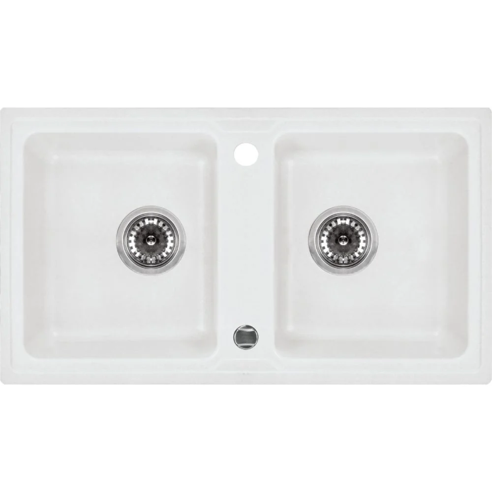 Chiuveta bucatarie compozit doua cuve alb mat Deante Zorba