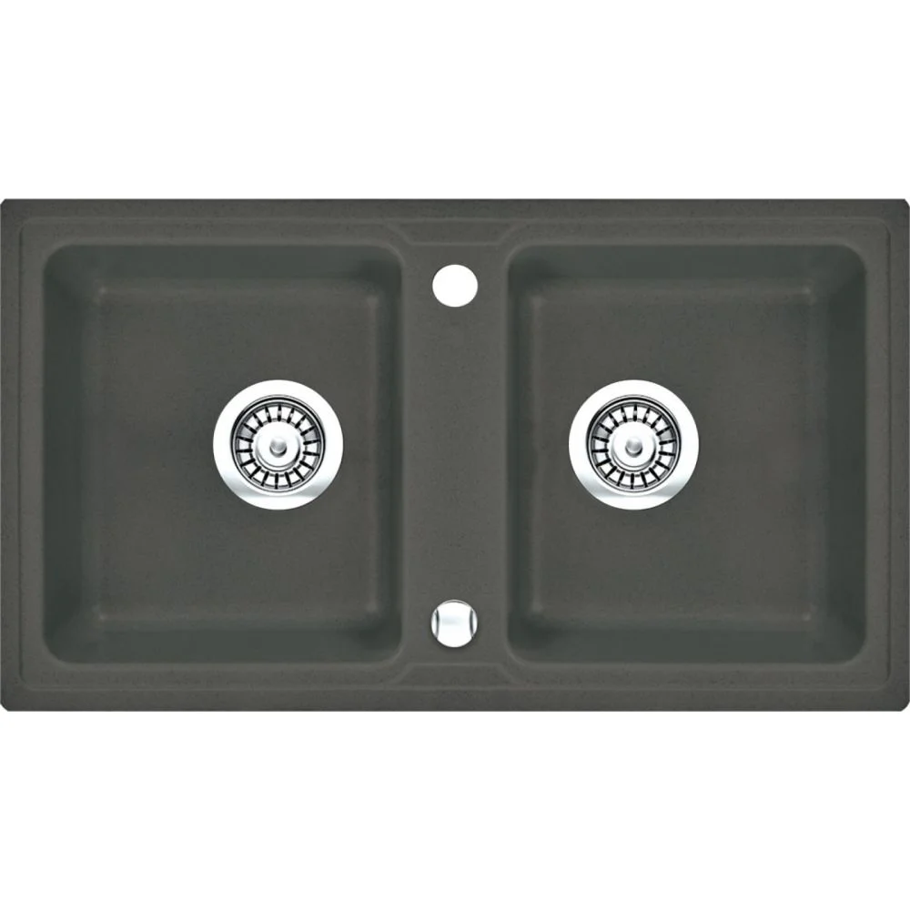 Chiuveta bucatarie compozit doua cuve antracit metalic Deante Zorba