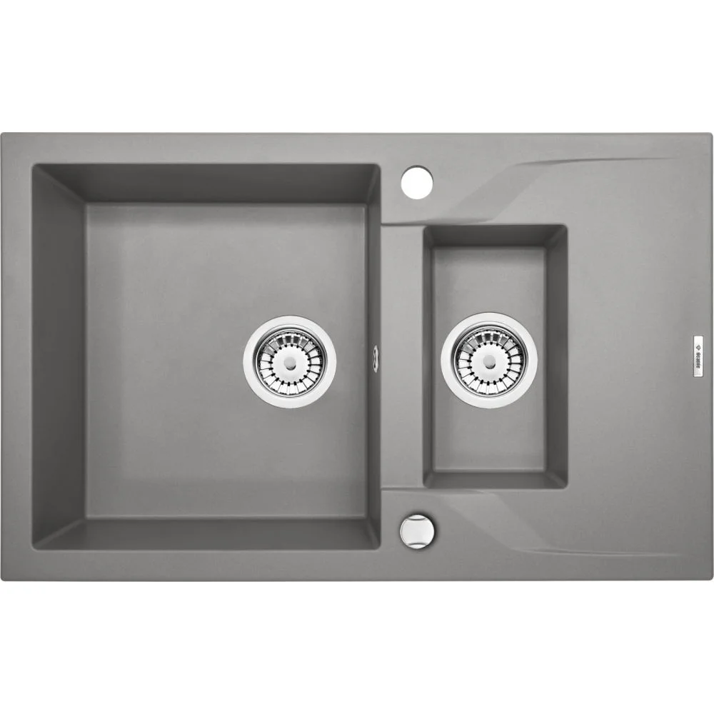 Chiuveta bucatarie compozit doua cuve gri mat Deante Andante