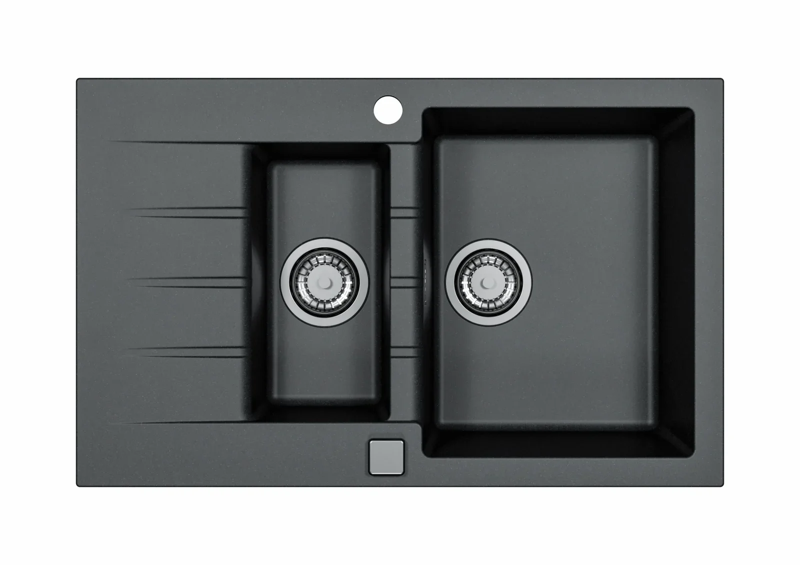 Chiuveta bucatarie compozit doua cuve negru carbon Alveus Cadit 70