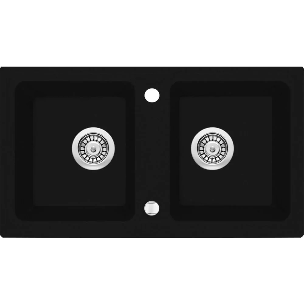 Chiuveta bucatarie compozit doua cuve negru mat Deante Zorba