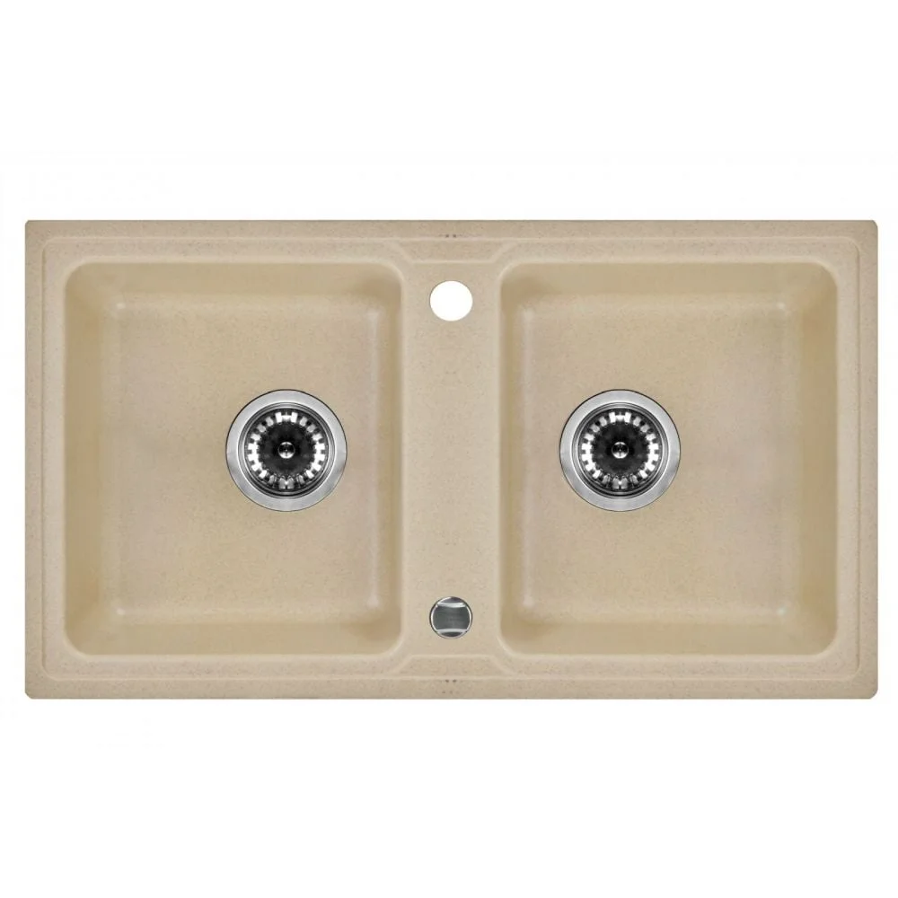 Chiuveta bucatarie compozit doua cuve nisip Deante Zorba