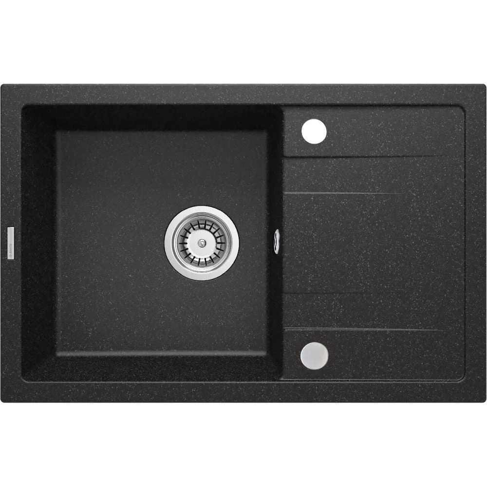 Chiuveta bucatarie compozit grafit, cu picurator si ventil pop-up, Corio