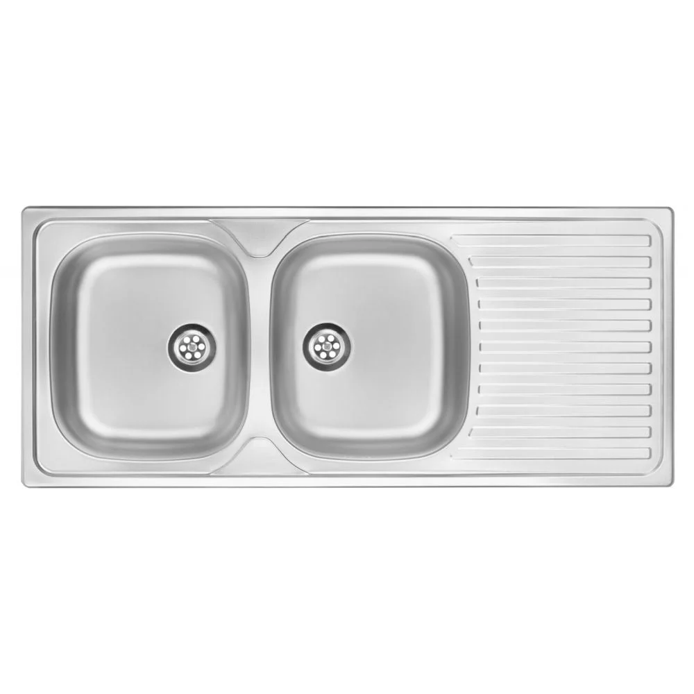 Chiuveta bucatarie doua cuve inox cu picurator crom leinen Deante Techno