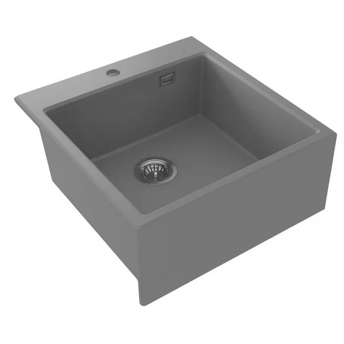 Chiuveta bucatarie farmhouse gri mat, material compozit, Eridan Deante