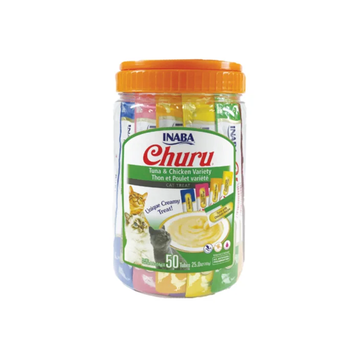 Churu Cat Varieties, Recompense Cremoase pentru Pisici, cu Ton si Pui, 50 buc, 700 g