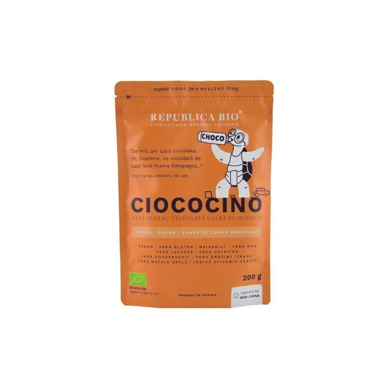 Ciococino baza pentru ciocolata calda ecologica, 200g, Republica BIO