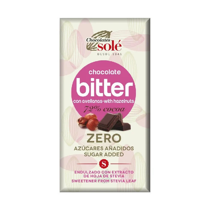 Ciocolata neagra cu alune de padure si stevie, 100 g, Chocolates Sole