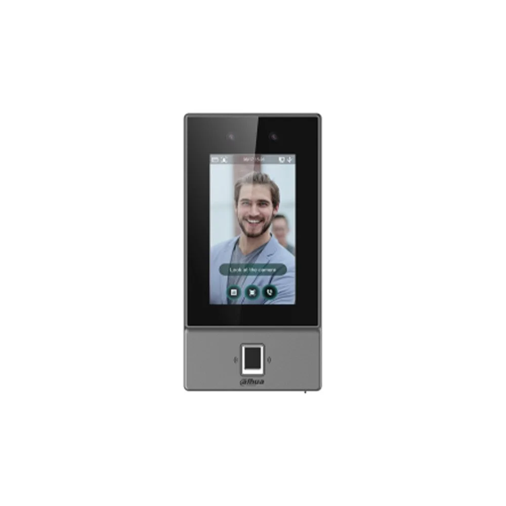 Cititor control acces biometric standalone Dahua ASI6214S-PW, 2 MP, IR, recunoastere faciala, amprenta, card, parola, touchscreen, WiFi, 6.000 utilizatori, PoE